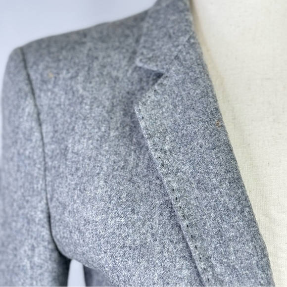 Vintage grey wool blazer slim fit tailored single button union made in USA XS - Picture 2 of 13